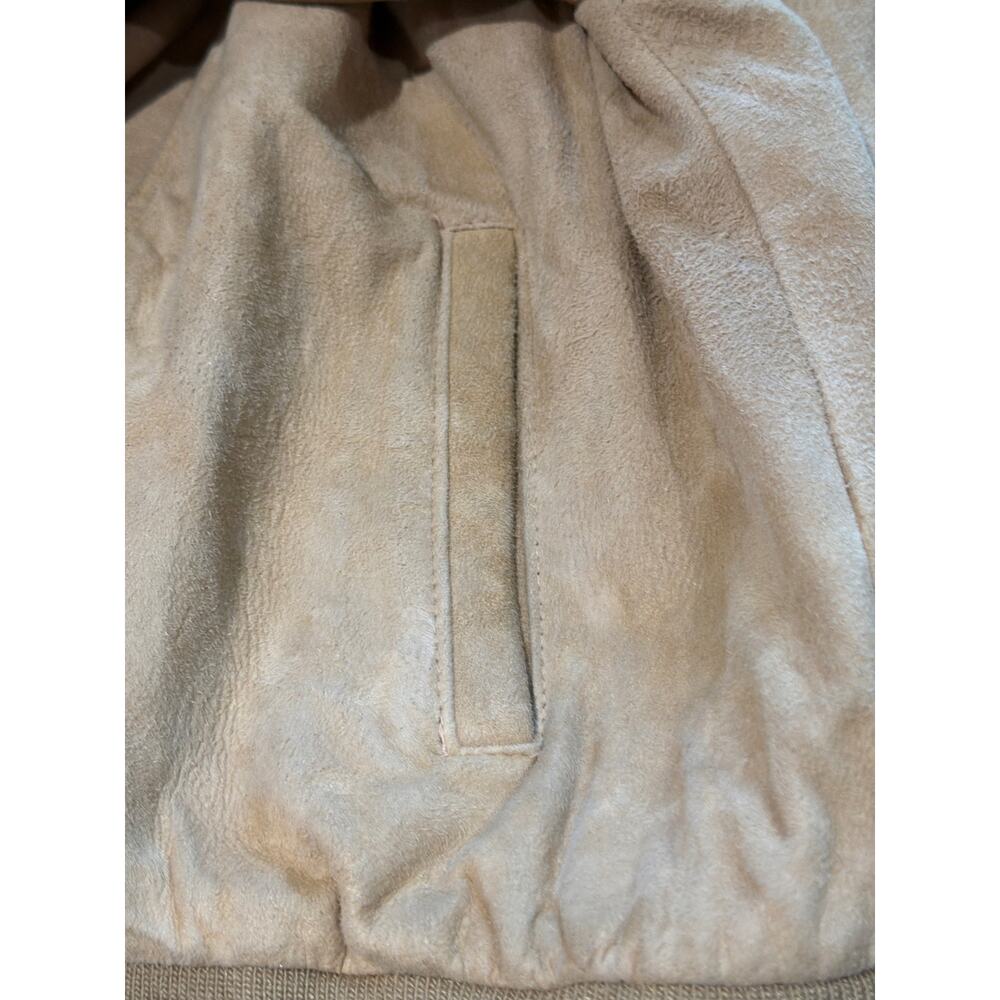 Jos A Bank Leather Jacket Mens M Tan Full Zip Lined Bomber Outerwear Casual - Picture 7 of 7